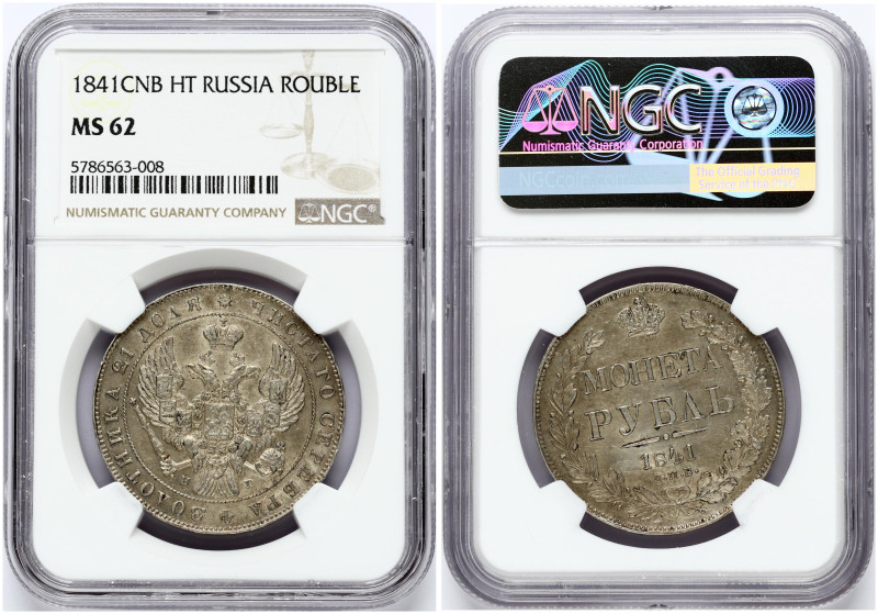 Russia Rouble 1841 СПБ-НГ NGC MS 62
Estimate: EUR 1200 - 1500