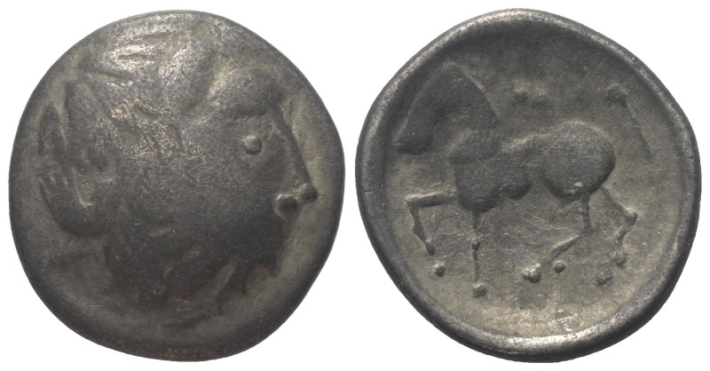 Ostkelten. Muntenien. Typ 'Sattelkopf'.

 Tetradrachme (Silber).
Vs: Stark st...