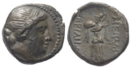Thrakien. Mesembria.

 Bronze. 3. Jhdt. v. Chr.
Vs: Kopf des Apollon mit Diadem rechts.
Rs: Athena Promachos mit Schild und Lanze nach links schre...
