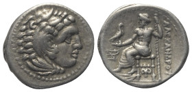 Königreich Makedonien. Alexander III. der Große (336 - 323 v. Chr.).

 Drachme (Silber). Ca. 325 - 323 v. Chr. Magnesia am Mäander.
Vs: Kopf des ju...