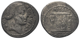 L. Scribonius Libo.

 Denar (Silber). 62 v. Chr. Rom.
Vs: BON EVENT / LIBO. Kopf des Bonus Eventus mit Diadem rechts.
Rs: PVTEAL / SCRIBON. Das Pu...