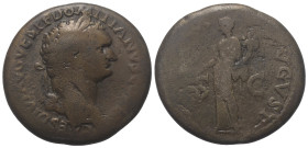 Domitianus (81 - 96 n. Chr.).

 Sesterz (Bronze). 80 - 81 n. Chr. (Domitian als Caesar). Thrakien (?).
Vs: CAES DIVI AVG VESP F DOMITIANVS COS VII....