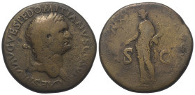 Domitianus (81 - 96 n. Chr.).

 Sesterz (Bronze). 80 - 81 n. Chr. (Domitian als Caesar). Thrakien (?).
Vs: CAES DIVI AVG VESP F DOMITIANVS COS VII....