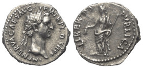 Nerva (96 - 98 n. Chr.).

 Denar (Silber). 96 n. Chr. Rom.
Vs: IMP NERVA CAES AVG P M TR P COS II P P. Kopf mit Lorbeerkranz rechts.
Rs: LIBERTAS ...