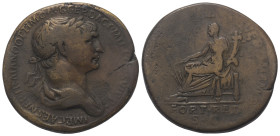 Traianus (98 - 117 n. Chr.).

 Sesterz (Bronze). 114 - 117 n. Chr. Rom.
Vs: IMP CAES NER TRAIANO OPTIMO AVG GER DAC P M TR P COS VI P P. Büste mit ...