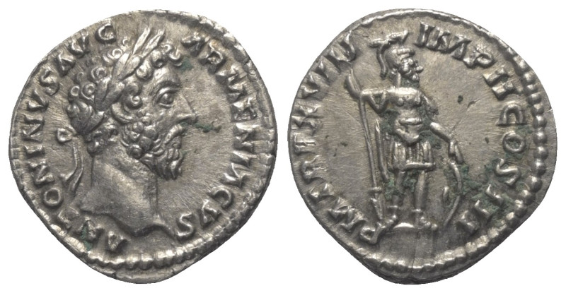 Marcus Aurelius (161 - 180 n. Chr.).

 Denar (Silber). 164 n. Chr. Rom.
Vs: A...