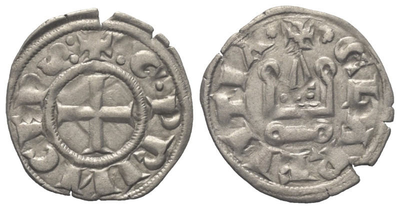 Achaia - Fürstentum. Wilhelm von Villehardouin (1246 - 1278).

 Denar (Silber)...