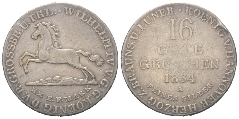 Hannover - Königreich (1814 - 1866). Wilhelm IV. (1830 - 1837).

 16 Gute Gros...