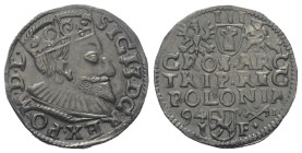 Polen. Königreich. Sigismund III. Wasa (1587 - 1632).

 Dreigröscher (Silber). 1594. Posen (Poznan).
Vs: Gekrönter Kopf mit Harnisch- und Mühlstein...
