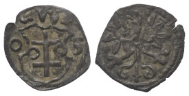 Polen. Königreich. Sigismund III. Wasa (1587 - 1632).

 Denar (Silber). 1603. Fraustadt (Wschowa).
Vs: Stadtwappen und verkürzte Jahreszahl.
Rs: P...