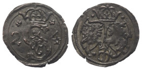 Polen. Königreich. Sigismund III. Wasa (1587 - 1632).

 Dreier (Ternar) (Silber). 1624. Posen (Poznan).
Vs: Monogramm zwischen verkürzter und getre...