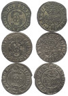 Polen. Königreich. Sigismund III. Wasa (1587 - 1632).

 Solidus (Schilling) (Silber). 1625 und 1627. Vilnius (Wilno).
Lot (3 Stück):
Vs: Bekröntes...