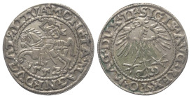 Polen. Litauen. Sigismund II. August (1545 - 1572).

 Groschen (Silber). 1552.
Vs: Reiter mit erhobenem Schwert, darunter Jahreszahl.
Rs: Adler.
...