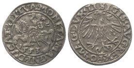 Polen. Litauen. Sigismund II. August (1545 - 1572).

 Groschen (Silber). 1553.
Vs: Reiter mit erhobenem Schwert, darunter Jahreszahl.
Rs: Adler.
...