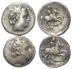 Griechische Münzen - Lots.


Philippos II. (Königreich Makedonien).

Lot (2 Stück, Silber): 1/5 Tetradrachme; ca. 5. - 4. Jhdt. v. Chr.

Sehr s...