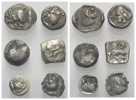 Griechische Münzen - Lots.


Unter anderem: Kyzikos (Mysien) / Phokaia (Ionien).

Lot (6 Stück, Silber): Diobol, Obol, Hemiobol; ca. 5. - 4. Jhdt...
