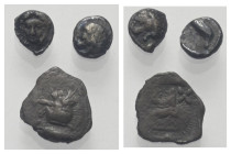 Griechische Münzen - Lots.


Unter anderem: Kyzikos (Mysien) / Mylasa (Karien).

Lot (3 Stück, Silber): Hemiobol, Tetartemorion; ca. 5. - 4. Jhdt...