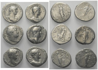 Römische Münzen - Lots. Kaiserzeit.


Lot (6 Stück, Silber): Denare des Hadrianus (117 - 138 n. Chr.).

Sehr schön.

Verkauft wie besehen, kein...