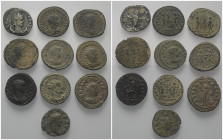 Römische Münzen - Lots. Kaiserzeit.


Lot (10 Stück, Billon versilbert): Antoniniane und Radiati des Valerianus I. (253 - 260 n. Chr.), Gallienus (...