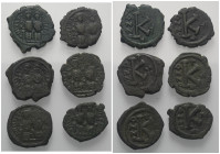 Byzantinische Münzen - Lots.


Verschiedene Herrscher.

Lot (6 Stück, Bronze): Halbfollis, ca. 6. - 7. Jhdt. n. Chr.

Sehr schön.

Verkauft w...