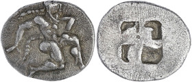 GRÈCE ANTIQUE
Thrace, Thasos. Dixième de statère ou trihemiobole 480 av. J.-C. GC.1302 ; Argent - 0,8 g - 10 mm - 12 h
TTB à Superbe.