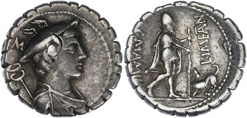 RÉPUBLIQUE ROMAINE
C. Mamilius Limetanus. Denier serratus 82 av. J.-C., Rome. RR...