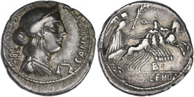 RÉPUBLIQUE ROMAINE
C. Annius T.f. T.n. Luscus et L. Fabius L.f. Hispaniensis. Denier 82 av. J.-C., Italie ou Espagne. RRC.366/1c ; Argent - 3,87 g - 1...