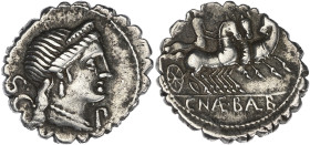 RÉPUBLIQUE ROMAINE
C. Naevius Balbus. Denier serratus 79 av. J.-C., Rome. RRC.382/1a ; Argent - 3,84 g - 18 mm - 6 h
TTB.