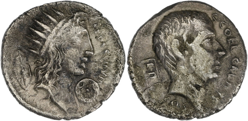RÉPUBLIQUE ROMAINE
Coelia, Caius Cœlius Caldus. Denier 51 av. J.-C., Rome. RRC.4...