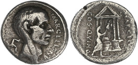 RÉPUBLIQUE ROMAINE
P. Cornelius Lentulus Marcellinus. Denier 50 av. J.-C., Rome. RRC.439/1 ; Argent - 3,58 g - 17,5 mm - 11 h
Avec une ancienne étique...
