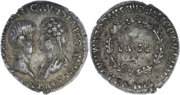 EMPIRE ROMAIN
Néron et Agrippine mineure. Denier 54, Rome. RIC.2 ; Argent - 3,67 g - 19 mm - 1 h
De très belle qualité. TTB.