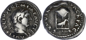 EMPIRE ROMAIN
Vitellius (69). Denier 69, Rome. RIC.86 ; Argent - 3,25 g - 18 mm - 6 h
Avec une ancienne étiquette de collection. Très rare. TB à TTB....