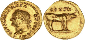 EMPIRE ROMAIN
Vespasien (69-79). Aureus 76, Rome. Calicó 621 - RIC.842 ; Or - 7,39 g - 18,5 mm - 6 h
Provient d’une vente Gorny & Mosch 185, du 8 mars...