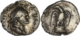 EMPIRE ROMAIN
Vespasien (69-79). Denier 76, Rome. RIC.98 ; Argent - 3,05 g - 17,5 mm - 6 h
Avec une ancienne étiquette de collection. TB.