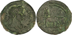 EMPIRE ROMAIN
Hadrien (117-138). Drachme An 6, Alexandrie. MRMA.32.206 ; Bronze - 20,13 g - 36,5 mm - 12 h
TTB.