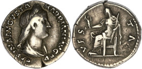 EMPIRE ROMAIN
Sabine (128-136). Denier 133, Rome. RIC.410 ; Argent - 3,54 g - 18 mm - 6 h
Avec une ancienne étiquette de collection. TTB.