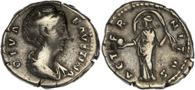EMPIRE ROMAIN
Faustine mère (138-141). Denier 148, Rome. RIC.351 ; Argent - 3,53 g - 17,5 mm - 5 h
Avec une ancienne étiquette de collection. TB à TTB...