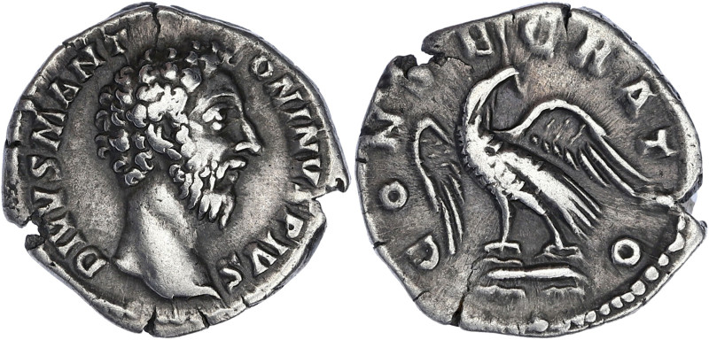 EMPIRE ROMAIN
Marc Aurèle (161-180). Denier 180, Rome. RIC.273 ; Argent - 2,45 g...