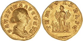 EMPIRE ROMAIN
Faustine la Jeune (161-175). Aureus 147-175, Rome. Calicó 2076 - RIC.718 ; Or - 7,12 g - 19 mm - 6 h
Revers peu commun. Agréable exempla...