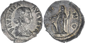 EMPIRE ROMAIN
Faustine la Jeune (161-175). Denier 161-175, Rome. C.120 - RIC.688 ; Argent - 3,27 g - 20 mm - 12 h
Superbe.