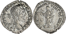 EMPIRE ROMAIN
Commode (177-192). Denier 182, Rome. C.578 - RIC.235a ; Argent - 2,78 g - 18,5 mm - 12 h
Beau TTB.