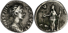 EMPIRE ROMAIN
Crispine, femme de Commode (177-183). Denier 180-182, Rome. RIC.283 ; Argent - 3,14 g - 17 mm - 12 h
Avec une ancienne étiquette de coll...
