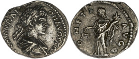 EMPIRE ROMAIN
Caracalla (198-217). Denier 198, Laodicée ad Mare. RIC.337d ; Argent - 3,07 g - 17 mm - 12 h
TB à TTB.