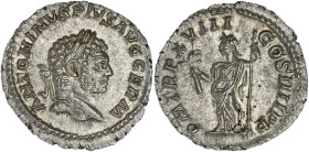 EMPIRE ROMAIN
Caracalla (198-217). Denier 215, Rome. C.314 - RIC.268 ; Argent - 2,65 g - 19 mm - 6 h
Superbe à Fleur de coin.