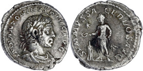 EMPIRE ROMAIN
Élagabale (218-222). Denier 218-222, Rome. RIC.38 ; Argent - 3,11 g - 19 mm - 12 h
Avec une ancienne étiquette de collection. TTB.