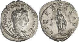 EMPIRE ROMAIN
Élagabale (218-222). Denier 220, Rome. C.92 - RIC.107 ; Argent - 2,82 g - 20 mm - 6 h
Superbe.