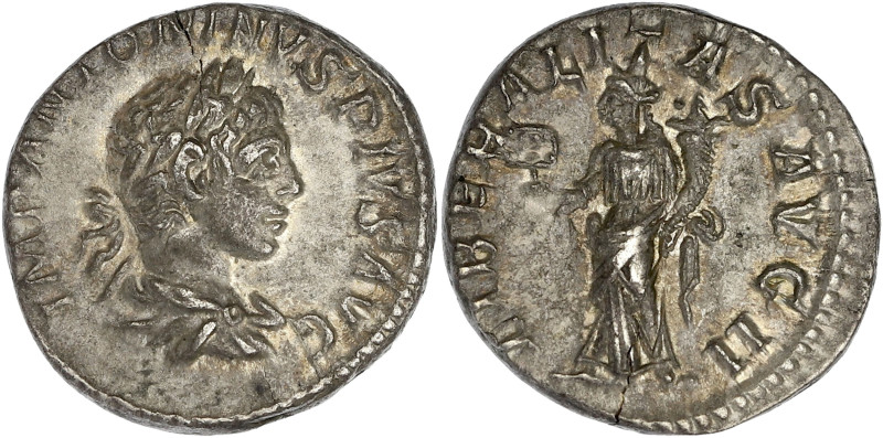 EMPIRE ROMAIN
Élagabale (218-222). Denier 220, Rome. C.81 - RIC.100 ; Argent - 2...