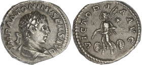 EMPIRE ROMAIN
Élagabale (218-222). Denier 220-222, Rome. RIC.161 ; Argent - 3,29 g - 17,5 mm - 6 h
Avec une ancienne étiquette de collection. TTB.