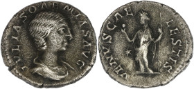 EMPIRE ROMAIN
Julia Soemias (+222). Denier 218-222, Rome. RIC.243 ; Argent - 2,76 g - 18 mm - 12 h
TB.