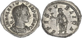 EMPIRE ROMAIN
Alexandre Sévère (222-235). Denier 232, Rome. C.546 - RIC.254 ; Argent - 3,43 g - 19,5 mm - 7 h
Superbe.